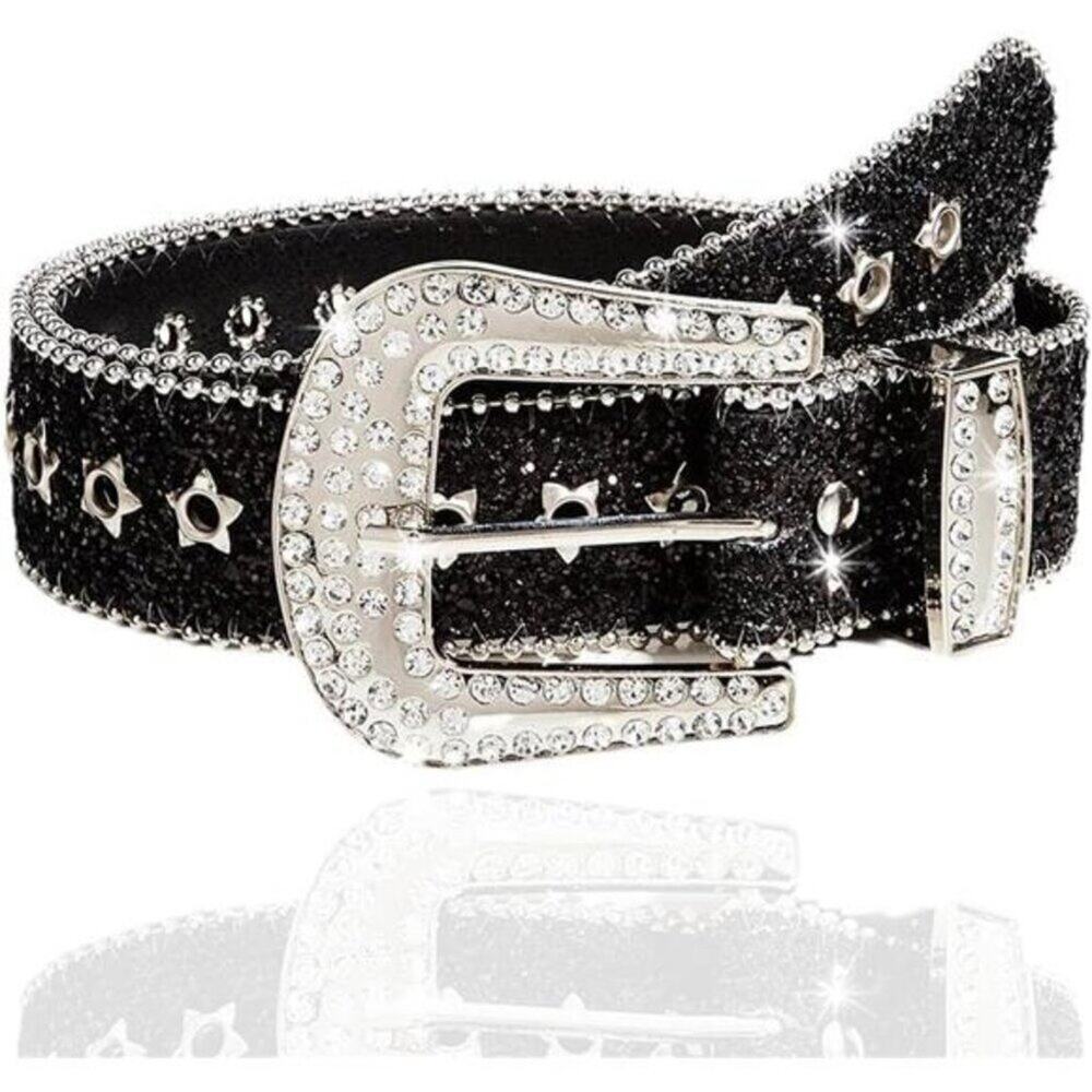 Black Cowgirl Belts Black Rhinestone Belt Western Belts for Women
